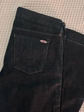 Vintage Hudson Jeans Women's Flare Wide Leg in Dark Indigo Black